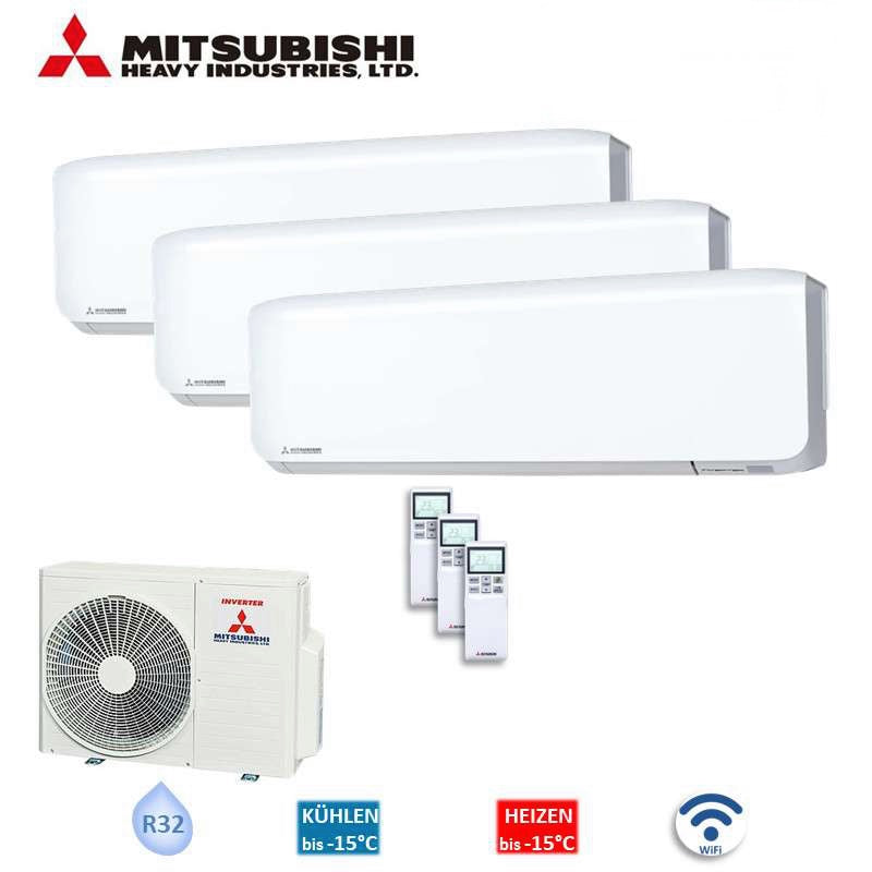 Mitsubishi Heavy Set 2 x SRK20ZS-WF + SRK50ZS-WF + SCM60ZS-W Außengerät Klimaanlage 2,0/5,0kW WiFi