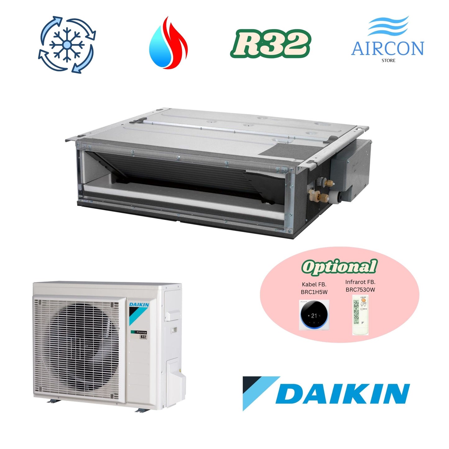 Daikin FDXM 35F9 / RXM 35R9 Kanalgerät Klimaanlage R-32