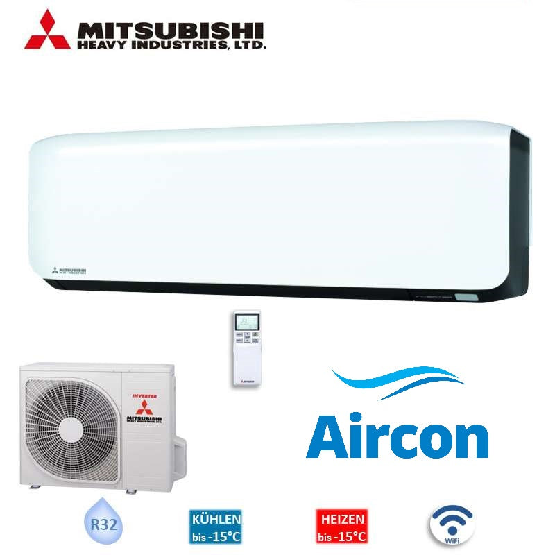 Mitsubishi Heavy Set SRK20ZS-WF + SRC20ZS-W Wandgerät 2,0 kW WiFi R32 Klimaanlage