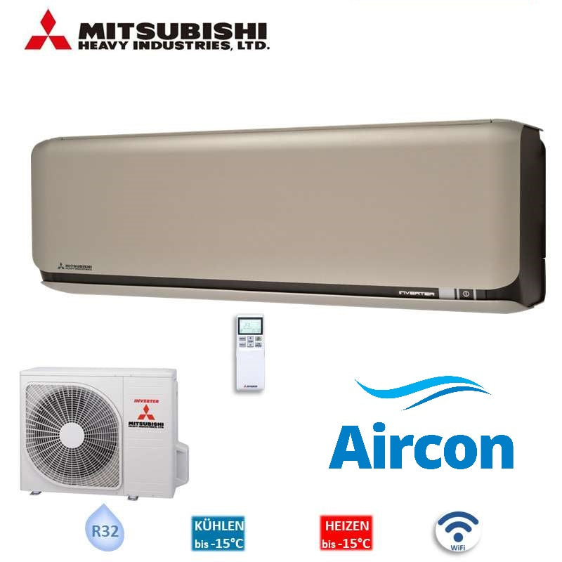 Mitsubishi Heavy Set SRK20ZS-WF + SRC20ZS-W Wandgerät 2,0 kW WiFi R32 Klimaanlage