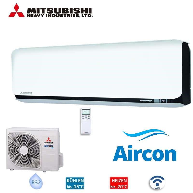 Mitsubishi Heavy Set SRK20ZSX-WF + SRC20ZSX-W Wandgerät 2,0 kW WiFi R32 Klimaanlage