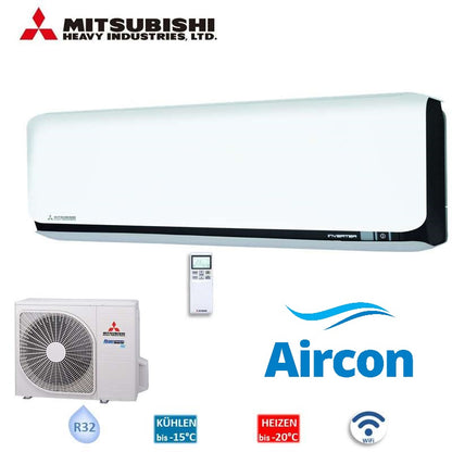 Mitsubishi Heavy Set SRK20ZSX-WF + SRC20ZSX-W Wandgerät 2,0 kW WiFi R32 Klimaanlage