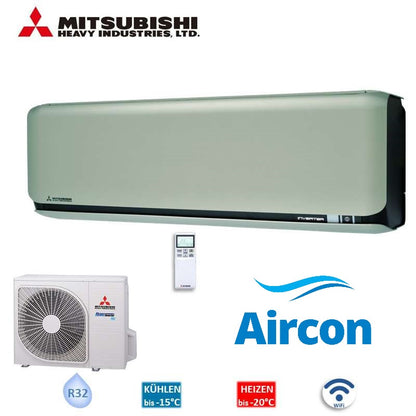 Mitsubishi Heavy Set SRK20ZSX-WF + SRC20ZSX-W Wandgerät 2,0 kW WiFi R32 Klimaanlage